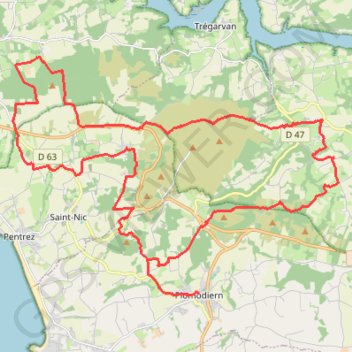 Itinéraire Argol - Plomodiern, distance, dénivelé, altitude, carte, profil, trace GPS