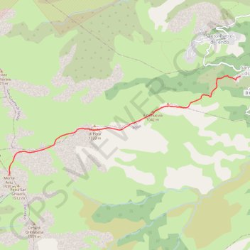 Itinéraire Monte Astu depuis San-Gavino-di-Tenda, distance, dénivelé, altitude, carte, profil, trace GPS