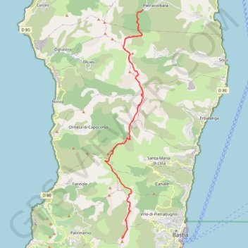 Itinéraire Pignu - Cortina, distance, dénivelé, altitude, carte, profil, trace GPS