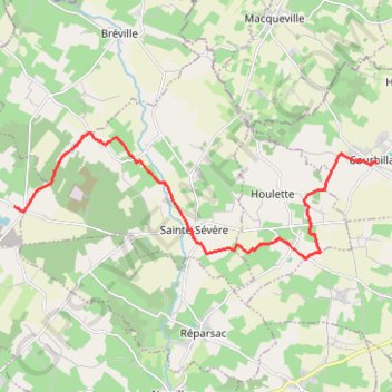 Itinéraire T19.1-Courbillac à Orlut-Chamblanc, distance, dénivelé, altitude, carte, profil, trace GPS