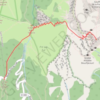 Itinéraire Dent de Crolles, distance, dénivelé, altitude, carte, profil, trace GPS