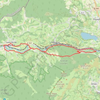 Itinéraire [Itinéraire] Circuit n°2 - Lourdes - Au fil du Gave, distance, dénivelé, altitude, carte, profil, trace GPS