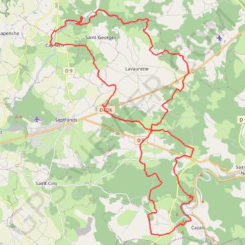 Itinéraire Quercynoise - Cayriech, distance, dénivelé, altitude, carte, profil, trace GPS