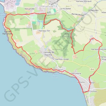 Itinéraire La Hague - Entre bois et falaises, distance, dénivelé, altitude, carte, profil, trace GPS