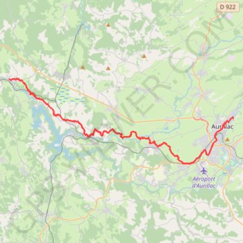 Itinéraire La Via Arverna (Aurillac - Laroquebrou), distance, dénivelé, altitude, carte, profil, trace GPS