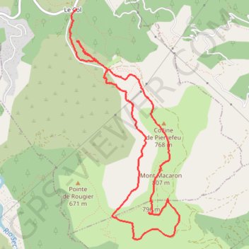 Itinéraire Les cretes du Mont Macaron, distance, dénivelé, altitude, carte, profil, trace GPS