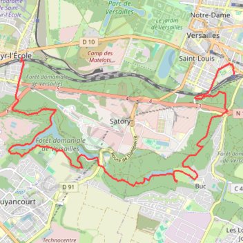 Itinéraire De Saint-Cyr-l'École à Versailles, distance, dénivelé, altitude, carte, profil, trace GPS