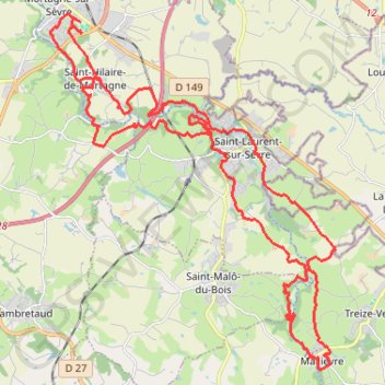 Itinéraire Rando Mortagne sur Sevre, distance, dénivelé, altitude, carte, profil, trace GPS