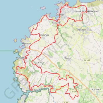 Itinéraire Pays d'Iroise, distance, dénivelé, altitude, carte, profil, trace GPS