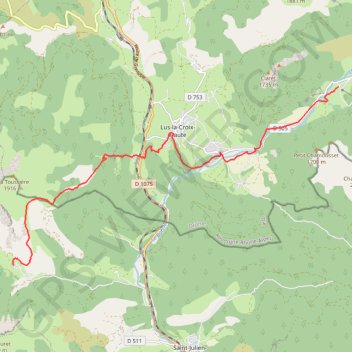 Itinéraire De La Jarjatte à Vaunières (Tour du Dévoluy), distance, dénivelé, altitude, carte, profil, trace GPS
