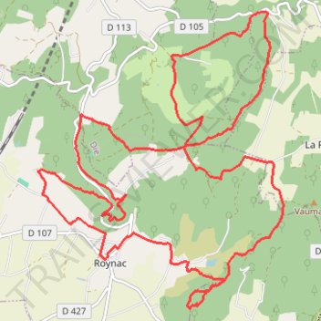 Itinéraire Trail-Roynac-20km, distance, dénivelé, altitude, carte, profil, trace GPS