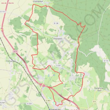 Itinéraire Pougues-les-Eaux, distance, dénivelé, altitude, carte, profil, trace GPS