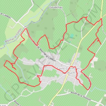 Itinéraire Autour de Saint-Germain-du-Puch, distance, dénivelé, altitude, carte, profil, trace GPS