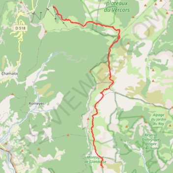 Itinéraire Trail du Glandasse - Col du Rousset, distance, dénivelé, altitude, carte, profil, trace GPS