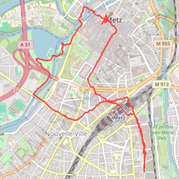 Itinéraire Metz-Sablon - Longeville-lès-Metz, distance, dénivelé, altitude, carte, profil, trace GPS