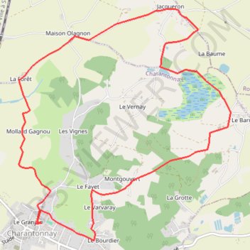 Itinéraire Charantonnay (38), distance, dénivelé, altitude, carte, profil, trace GPS