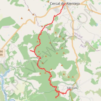 Itinéraire Rota Vicentina - Chemin historique - Étape 3, distance, dénivelé, altitude, carte, profil, trace GPS