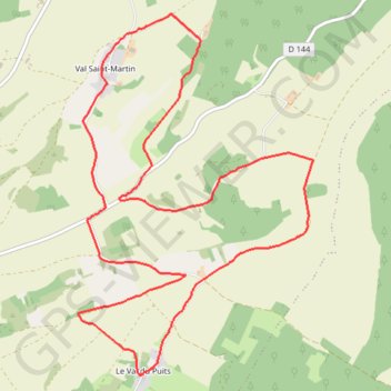 Itinéraire Val du Puits, distance, dénivelé, altitude, carte, profil, trace GPS