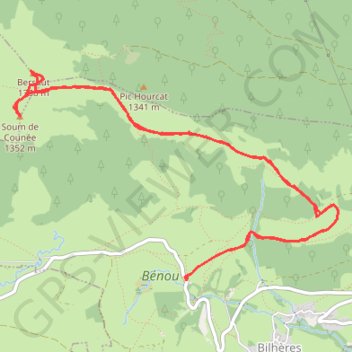 Itinéraire Soum de Counée et pic Barsaut, distance, dénivelé, altitude, carte, profil, trace GPS