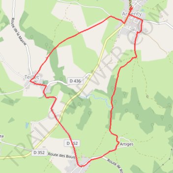 Itinéraire Argenty Les Toinettes 7 DJT, distance, dénivelé, altitude, carte, profil, trace GPS