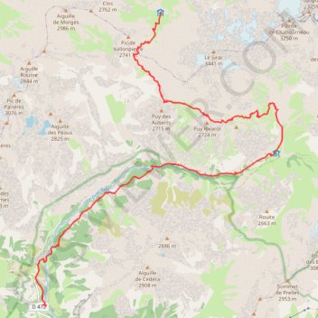 Itinéraire Du Refuge de Vallonpierre au Gîte Les Gondoins (Tour du Vieux Chaillol), distance, dénivelé, altitude, carte, profil, trace GPS