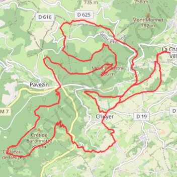 Itinéraire Mil'pattes, distance, dénivelé, altitude, carte, profil, trace GPS