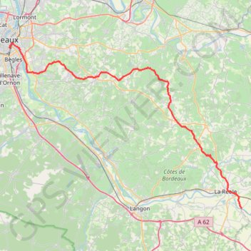 Itinéraire Bordeaux - Bourdelles, distance, dénivelé, altitude, carte, profil, trace GPS
