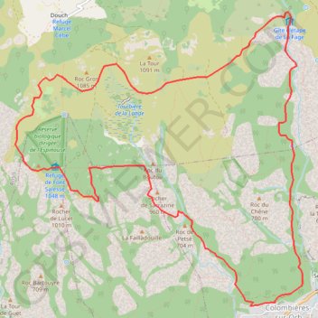 Itinéraire Entre Colombière et Héric, distance, dénivelé, altitude, carte, profil, trace GPS