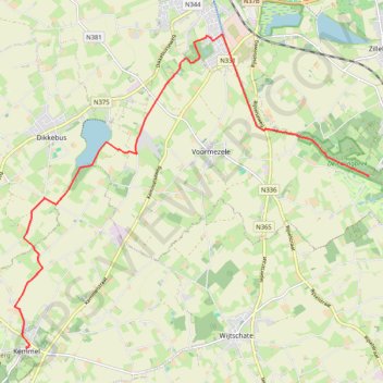 Itinéraire StreekGR_Heuvelland_1-1_Kemmel-Palingbeek, distance, dénivelé, altitude, carte, profil, trace GPS