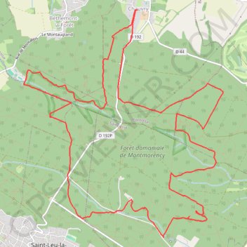 Itinéraire Forêt de Montmonrency, distance, dénivelé, altitude, carte, profil, trace GPS