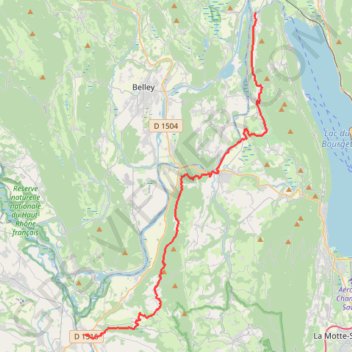 Itinéraire GR65 - Compostelle de Chanaz à St-Genix, distance, dénivelé, altitude, carte, profil, trace GPS