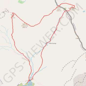 Itinéraire Les crêtes de la Tête de Charousse, Dent du Velan, distance, dénivelé, altitude, carte, profil, trace GPS
