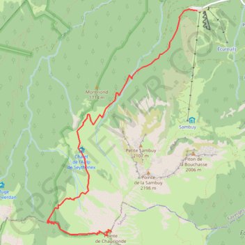 Itinéraire Bauges - pointe de Chaurionde, distance, dénivelé, altitude, carte, profil, trace GPS