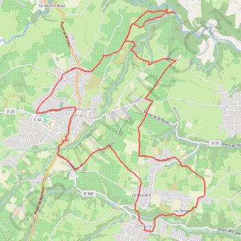 Itinéraire Orlienas-Soucieu, distance, dénivelé, altitude, carte, profil, trace GPS