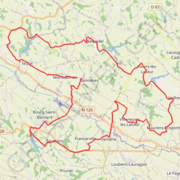 Itinéraire Boucle des 5 Lacs - Montcabrier, distance, dénivelé, altitude, carte, profil, trace GPS