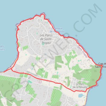 Itinéraire Tour de la Prèsqu'île de Saint Tropez, distance, dénivelé, altitude, carte, profil, trace GPS