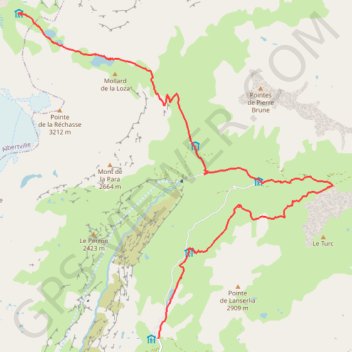 Itinéraire Col de la Vanoise - jour 1, distance, dénivelé, altitude, carte, profil, trace GPS