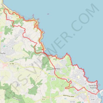 Itinéraire Saint-Quay-Portrieux, distance, dénivelé, altitude, carte, profil, trace GPS