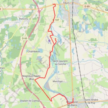 Itinéraire Itinéraire de 37 Av. de la Route Bleue, 42210 Montrond-les-Bains, France à Lieu dit, Naconne, 42110 Cleppé, France, distance, dénivelé, altitude, carte, profil, trace GPS
