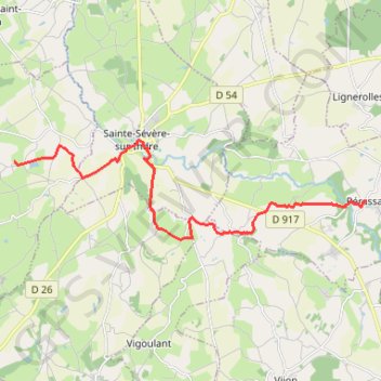 Itinéraire Sur les pas des Maîtres Sonneurs - Pérassay - Pouligny-Notre-Dame (Ligny), distance, dénivelé, altitude, carte, profil, trace GPS