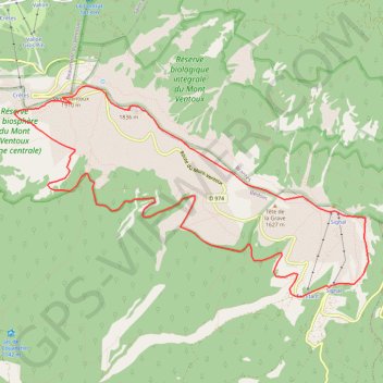 Itinéraire Chalet reynard, ventoux, distance, dénivelé, altitude, carte, profil, trace GPS