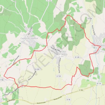 Itinéraire Château de Castelnau - Collorgues, distance, dénivelé, altitude, carte, profil, trace GPS