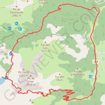 Itinéraire Mines de Bentaillou, distance, dénivelé, altitude, carte, profil, trace GPS