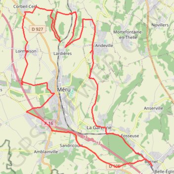 Itinéraire Le Chemin d'Angleterre - Bornel, distance, dénivelé, altitude, carte, profil, trace GPS