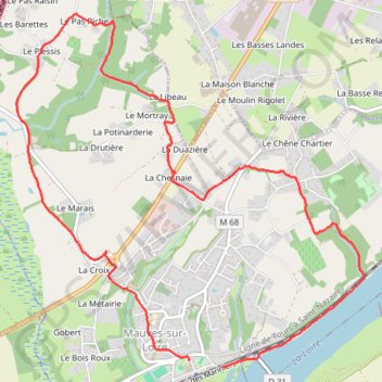 Itinéraire Mauves sur Loires, distance, dénivelé, altitude, carte, profil, trace GPS
