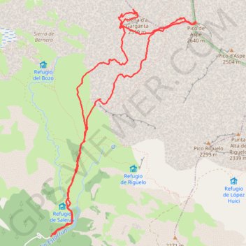 Itinéraire Pics d'Aspe et Llena de la Gargante depuis Saleras, distance, dénivelé, altitude, carte, profil, trace GPS