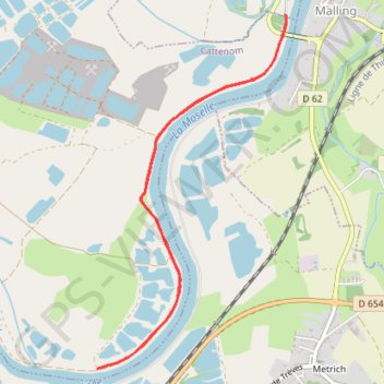 Itinéraire gavisse le long de la moselle, distance, dénivelé, altitude, carte, profil, trace GPS