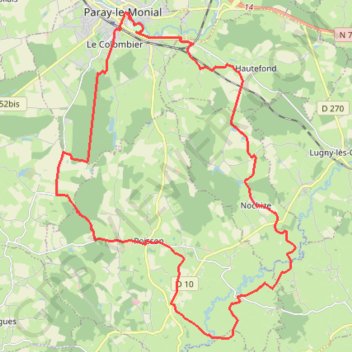 Itinéraire À Paray le Monial - Boucle Sud, distance, dénivelé, altitude, carte, profil, trace GPS