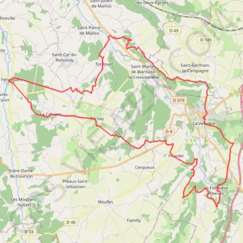 Itinéraire Randonnée de l'Orbiquet, distance, dénivelé, altitude, carte, profil, trace GPS