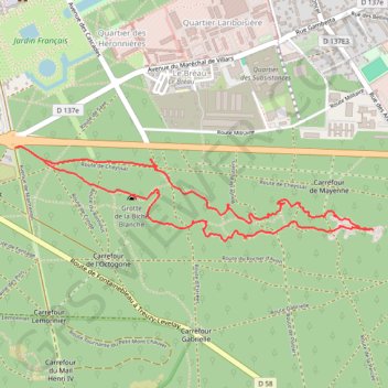 Itinéraire Promenade au rocher d'Avon, distance, dénivelé, altitude, carte, profil, trace GPS
